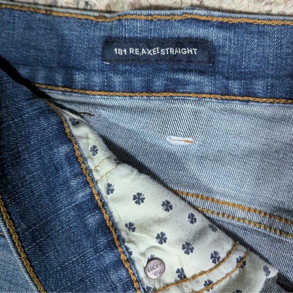 Lucky Brand Jeans Mens 46x30 Blue 181 Relaxed Fit Straight Leg Stretch Denim - Picture 5 of 13